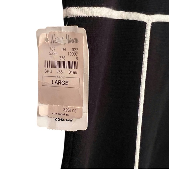 Vintage 90’s Y2K Diane Von Furstenberg Black White Knit Bodycon Dress Large NWT - Picture 6 of 6